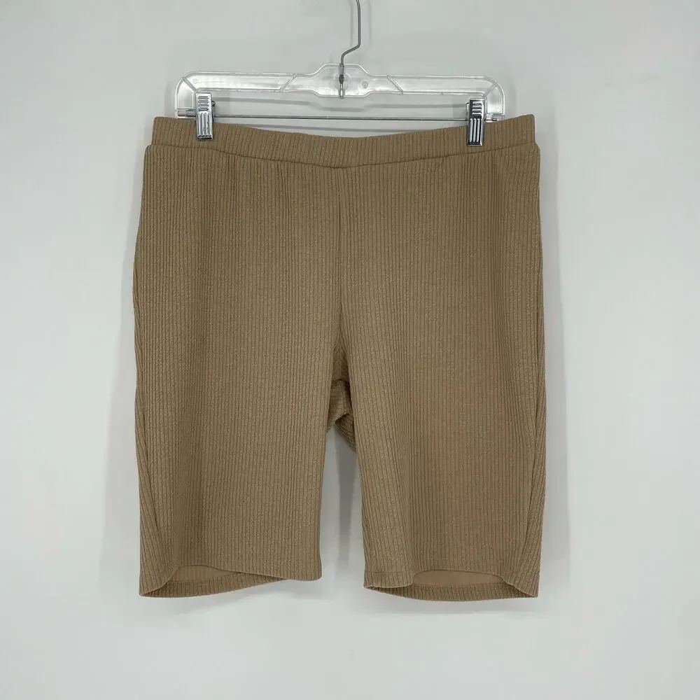 Fashion Nova Ribbed Brown Bike Short Size 1X